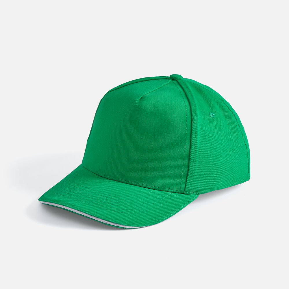 Бейсболка Long Beach, ярко-зеленая с белым-1