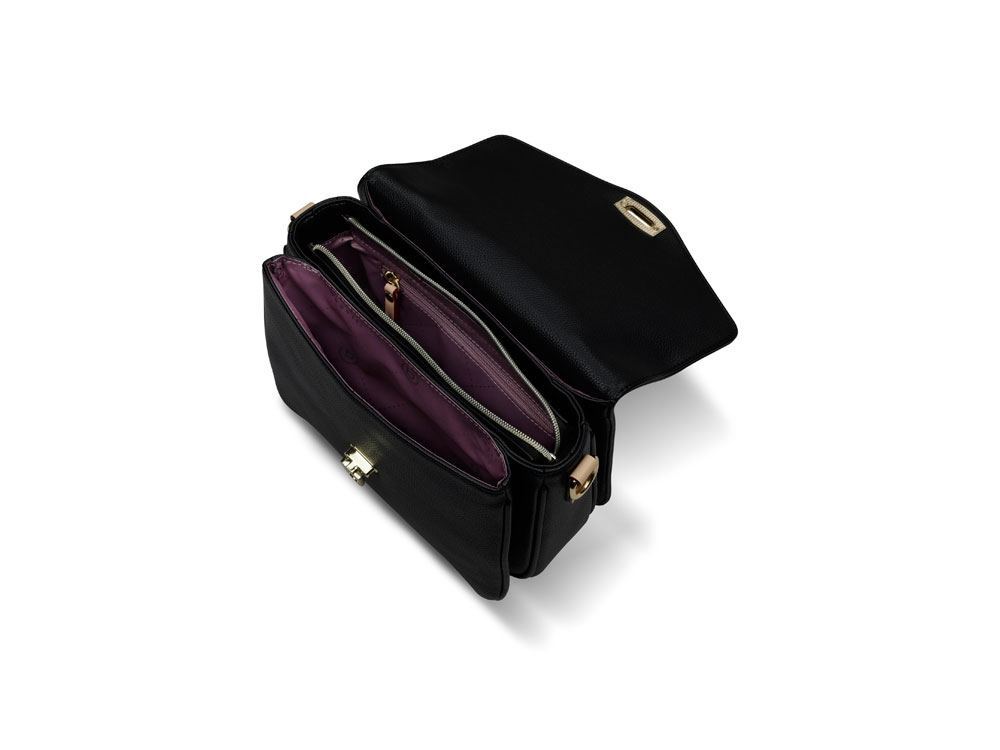 Сумка женская BUGATTI Ella, чёрная, полиуретан, 29х10х22 см-3