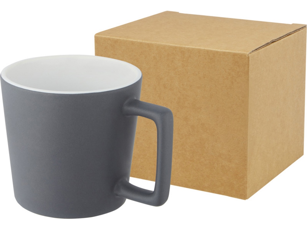 Cali Керамическая кружка объемом 370 мл с матовой отделкой - Белый / Matted Grey-0