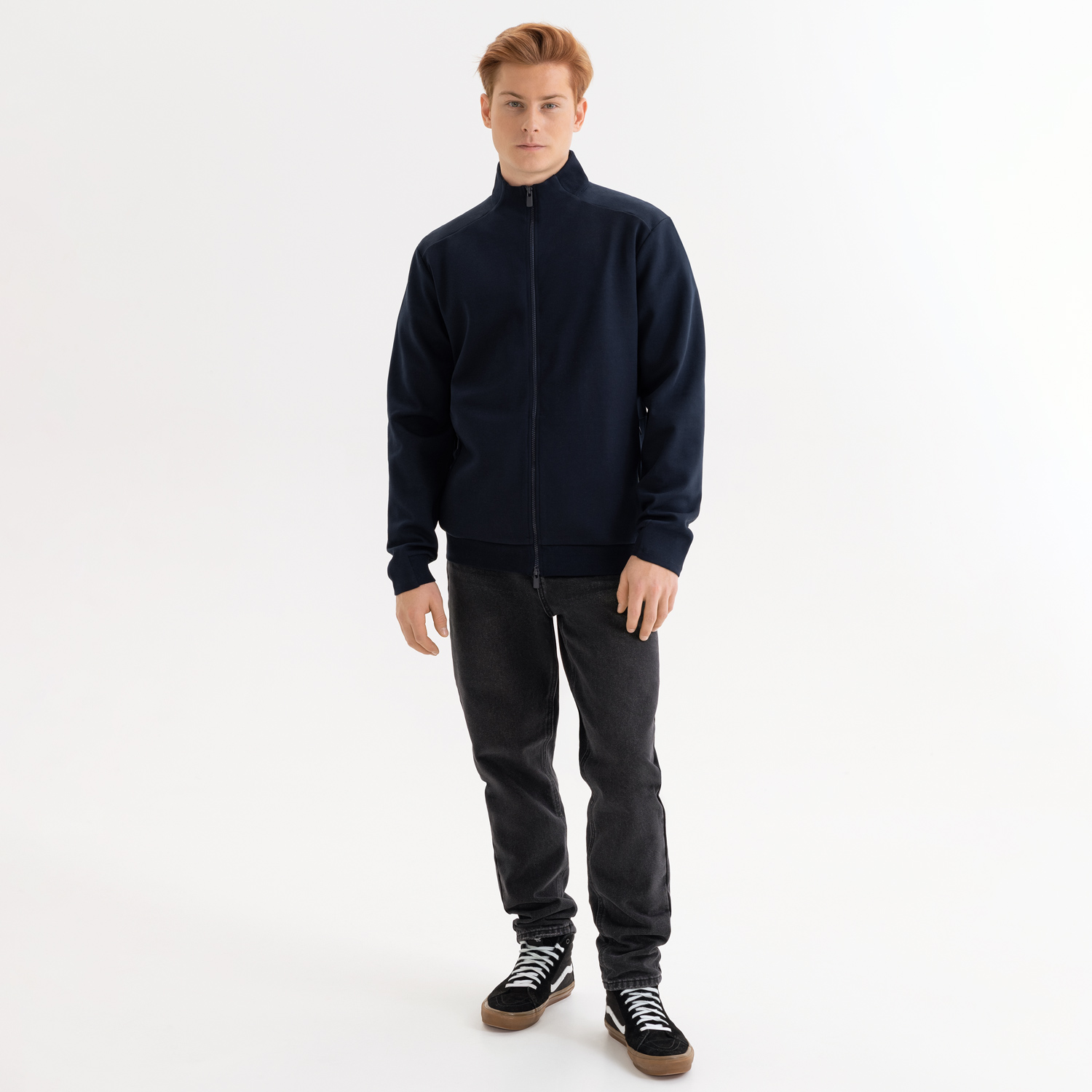 Толстовка на молнии ASTIN темно-синяя-2