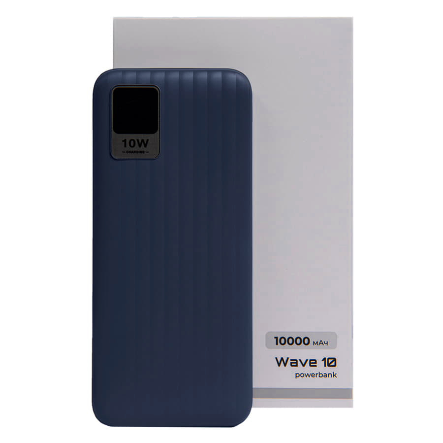 Универсальный аккумулятор Wave 10 (10000 мАч), синий, 14,9х6.7х1,6 см, синий-5