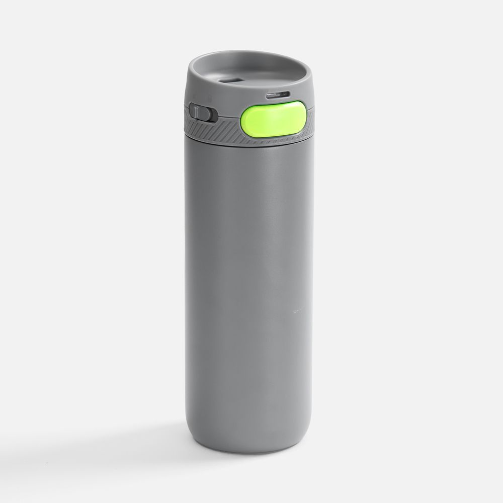 Термостакан X1 с цветной кнопкой, серый с желтым-0