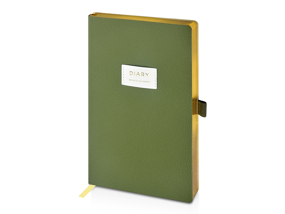 Ежедневник недатированный А5 Verde с нашивкой, зеленый-0