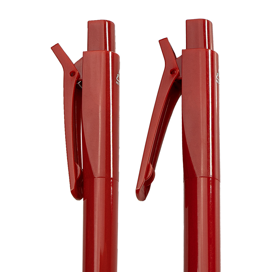 Ручка шариковая N22 с клипом-прищепкой, переработанный пластик, красный-1