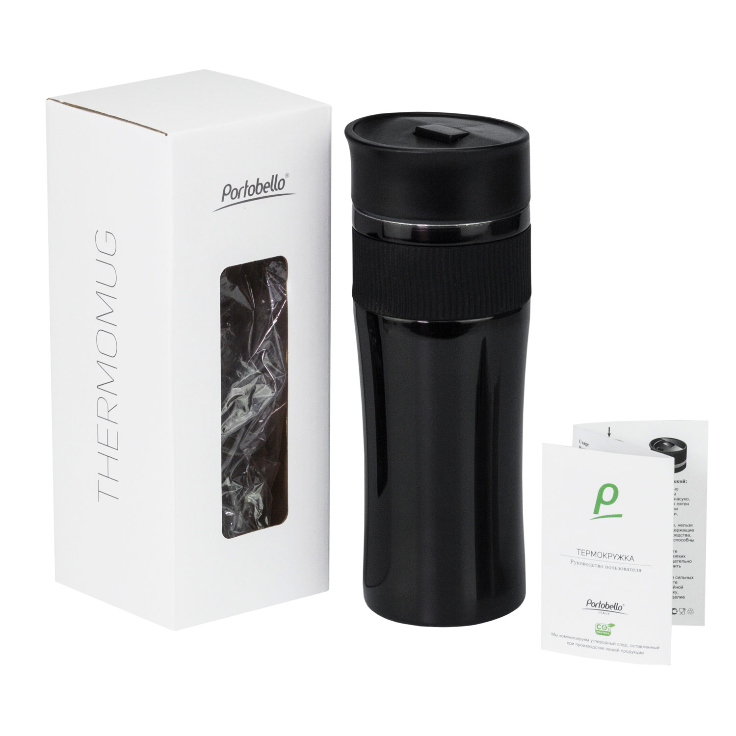 Термокружка вакуумная Polo, черная-7