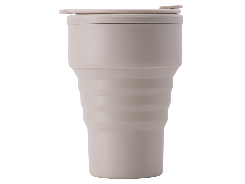 Силиконовый складной стакан GoCup, бежевый-1