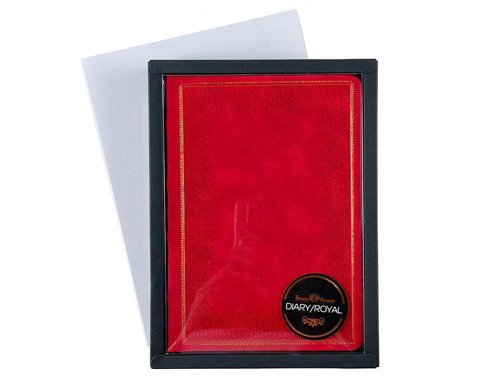 Ежедневник недатированный А5 Royal, красный с бронзовым срезом-7