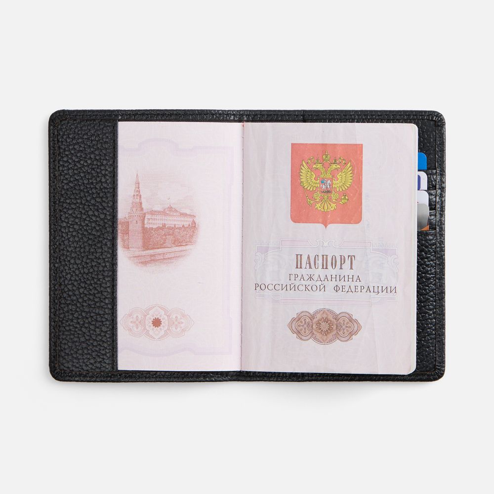 Обложка для паспорта Unison, черная-4