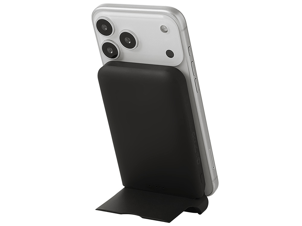 Беспроводной внешний аккумулятор с подсветкой лого и подставкой Magflash, 10000 мАч, 15 Вт, черный-13