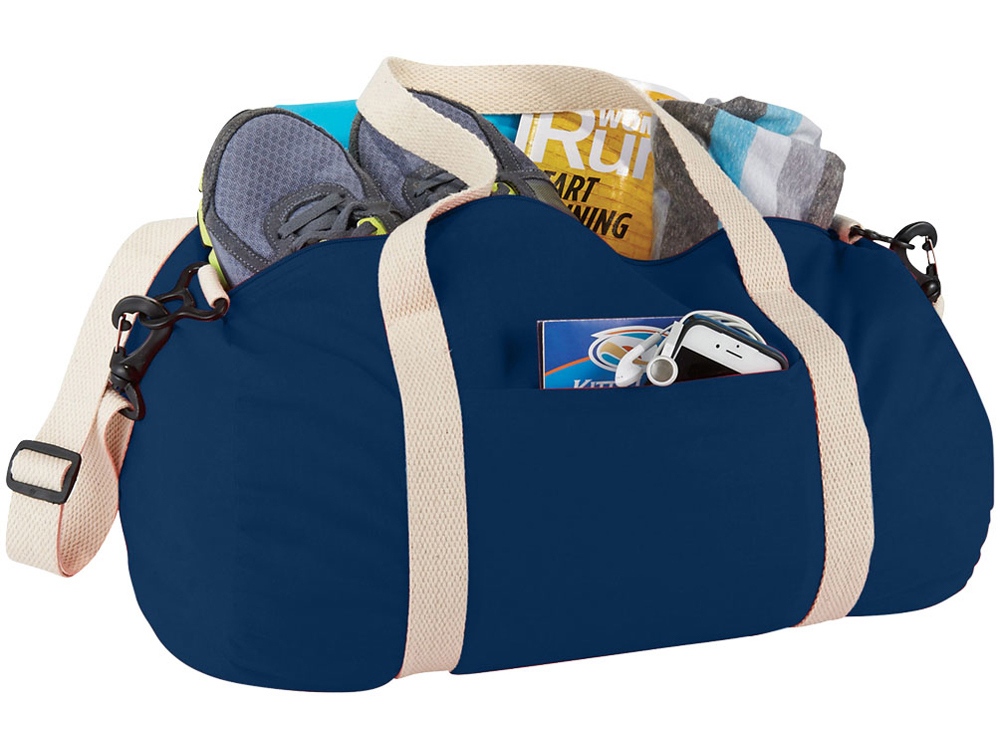 Хлопковая сумка Barrel Duffel, темно-синий/бежевый-2