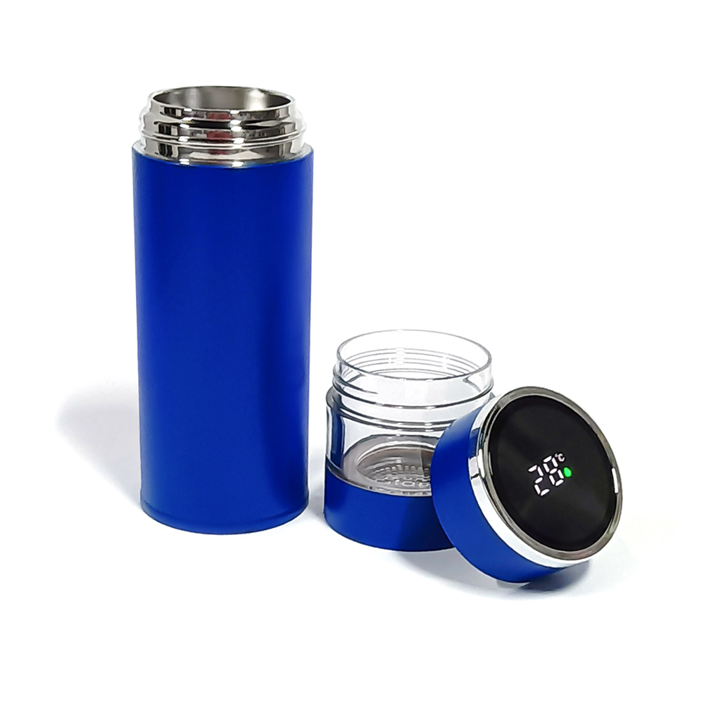 Термос Amber с инфьюзером и дисплеем, Синий-3