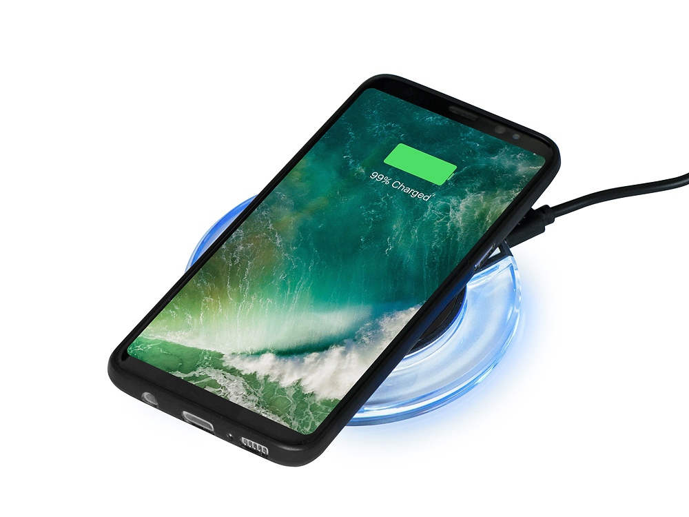 Беспроводная зарядка Pod со светодиодной подсветкой, черный-1