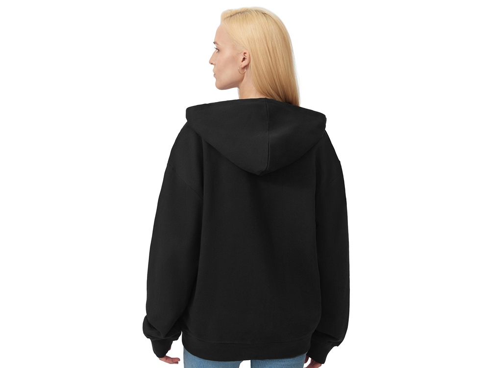 Толстовка оверсайз с капюшоном на молнии Monaco, черный-4