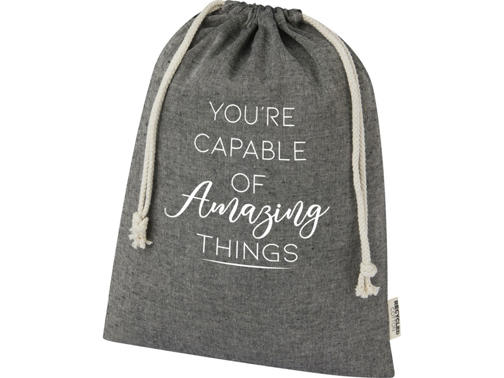 Большая подарочная сумка Pheebs объемом 4 л из хлопка плотностью 150 г/м2, черный-4