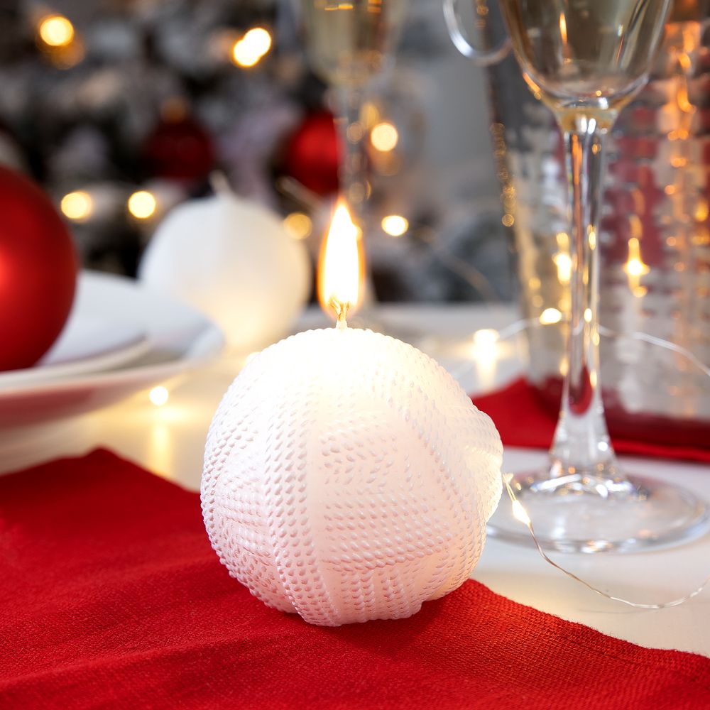 Свеча Kniteam, клубок, белый-2