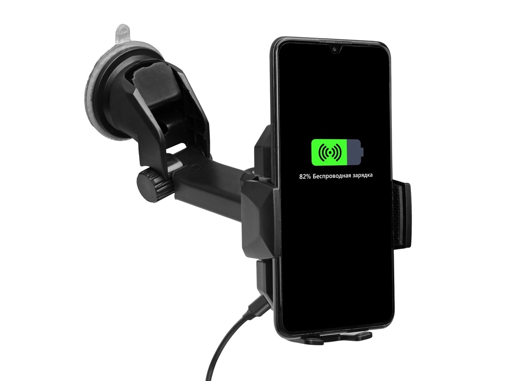 Автомобильное беспроводное зарядное устройство OptIQ, 10 Вт, черный-4