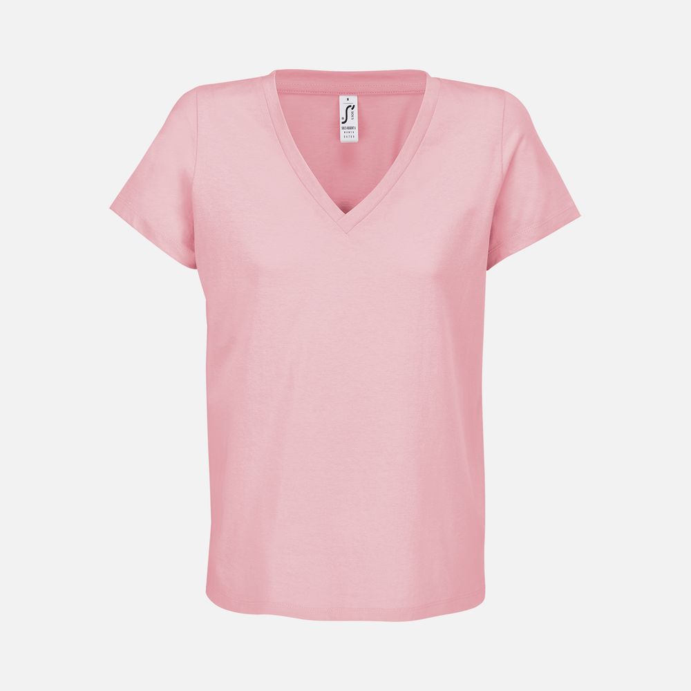 Футболка женская Regent Women с V-образным вырезом, розовая (candy)-0
