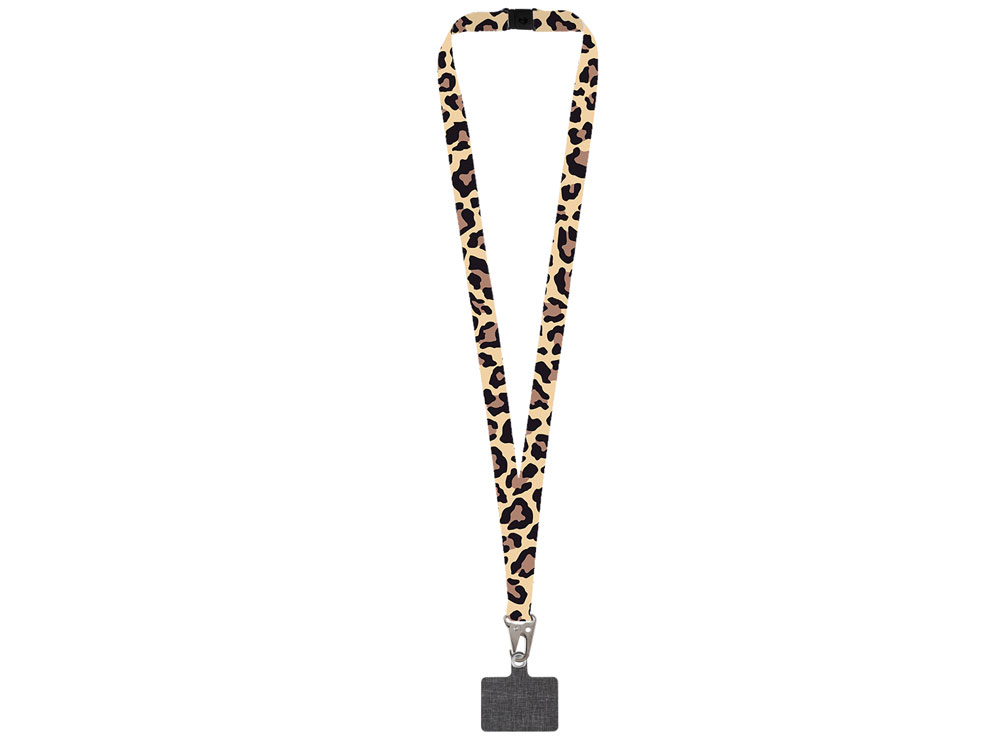 Ланъярд 2,5 см под сублимацию с большим карабином, замком обрыва и большим держателем для телефона из ПЭ-1