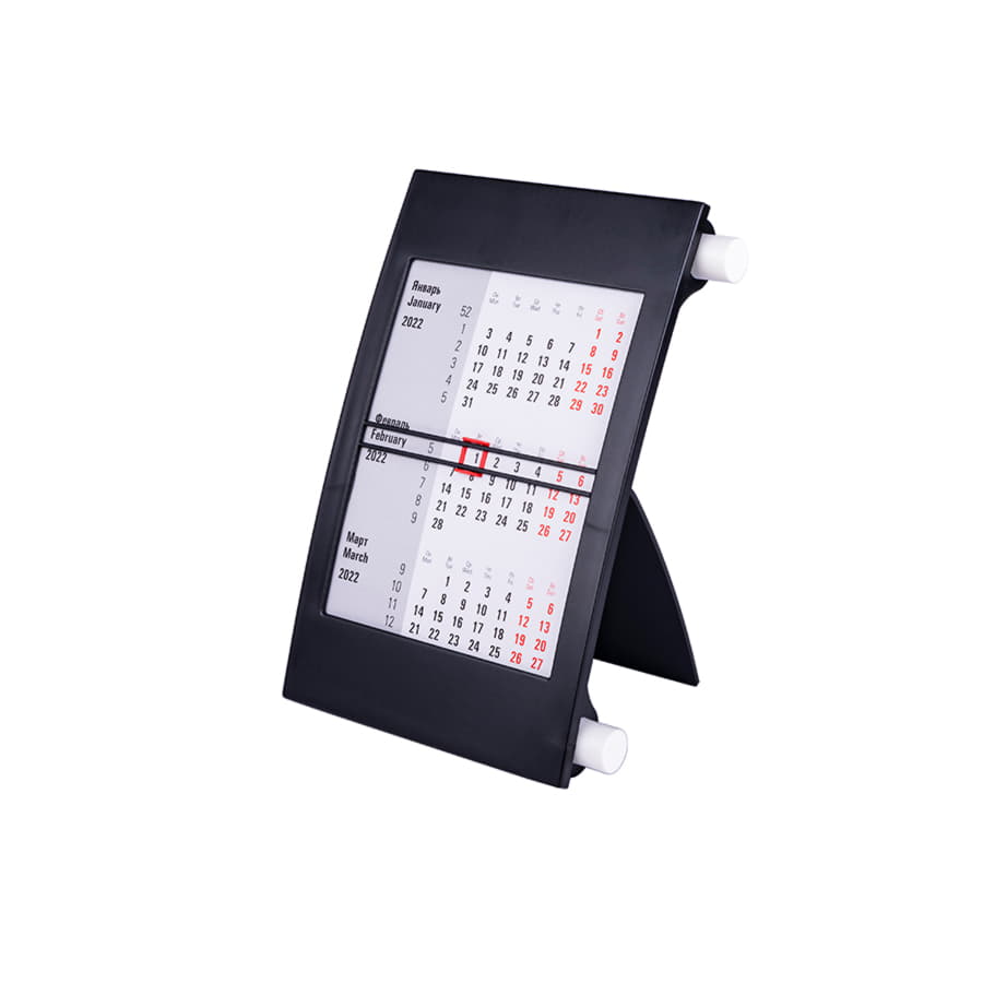 Календарь настольный, календарная сетка на 2023 - 2024 г., белый, черный-1