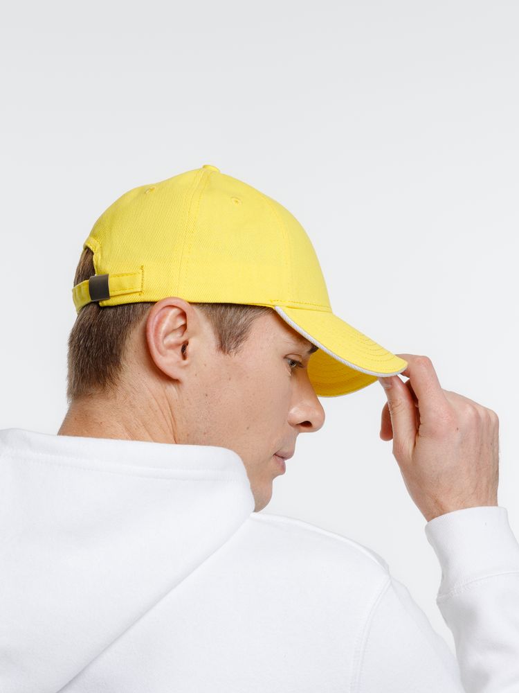 Бейсболка Spiker, желтая с белым-3