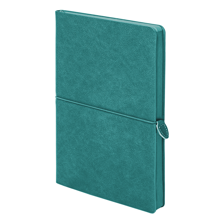 Ежедневник недатированный Fusion, А5, бирюзовый, кремовый блок в линейку, бирюзовый-0