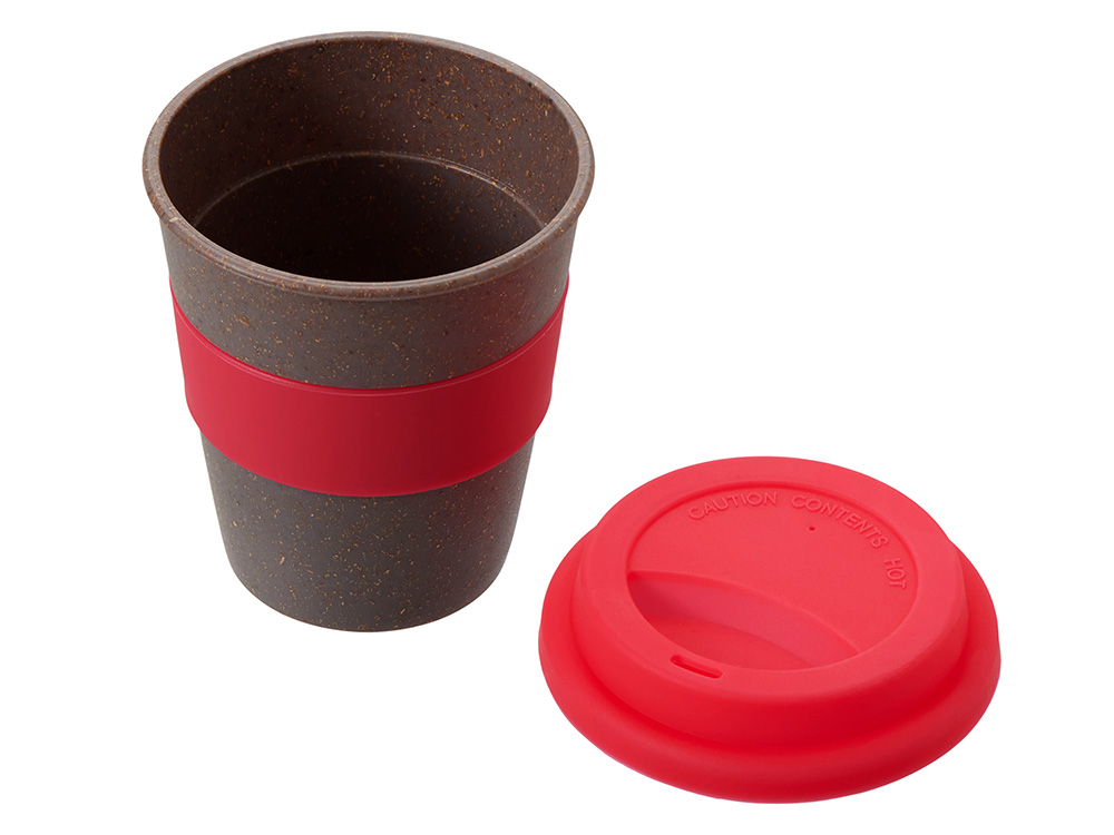 Стакан с силиконовой крышкой Cafe, розовый-1