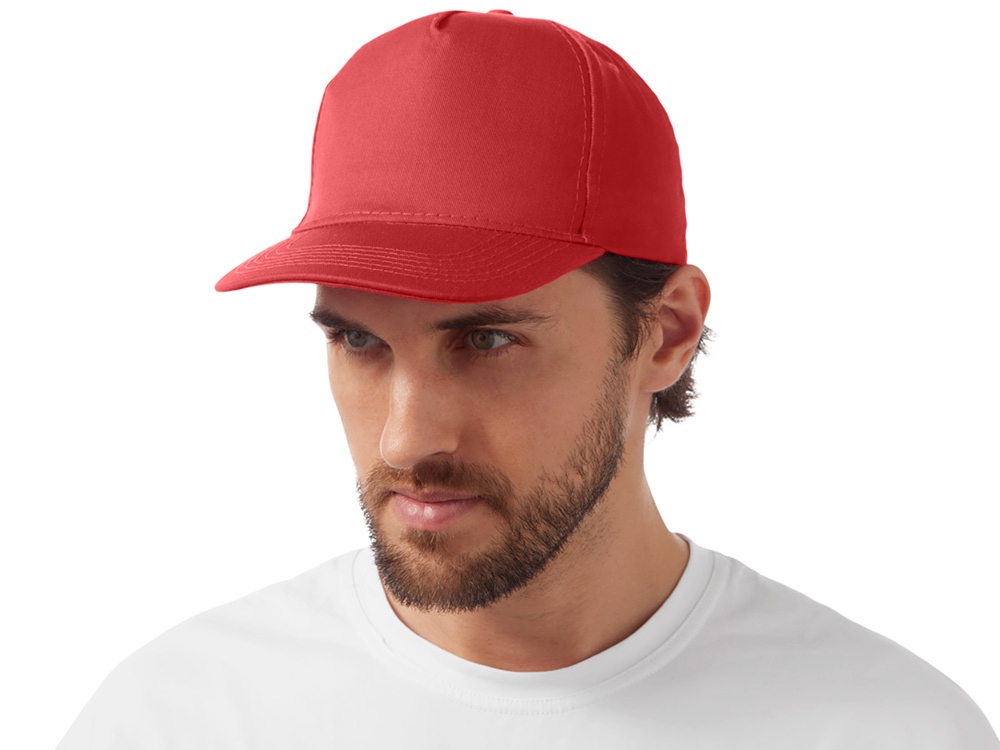 Бейсболка Mix 5-ти панельная 180 гр, красный-1