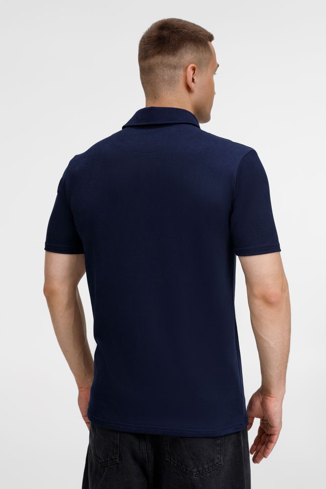 Рубашка поло унисекс Senti, темно-синяя-4