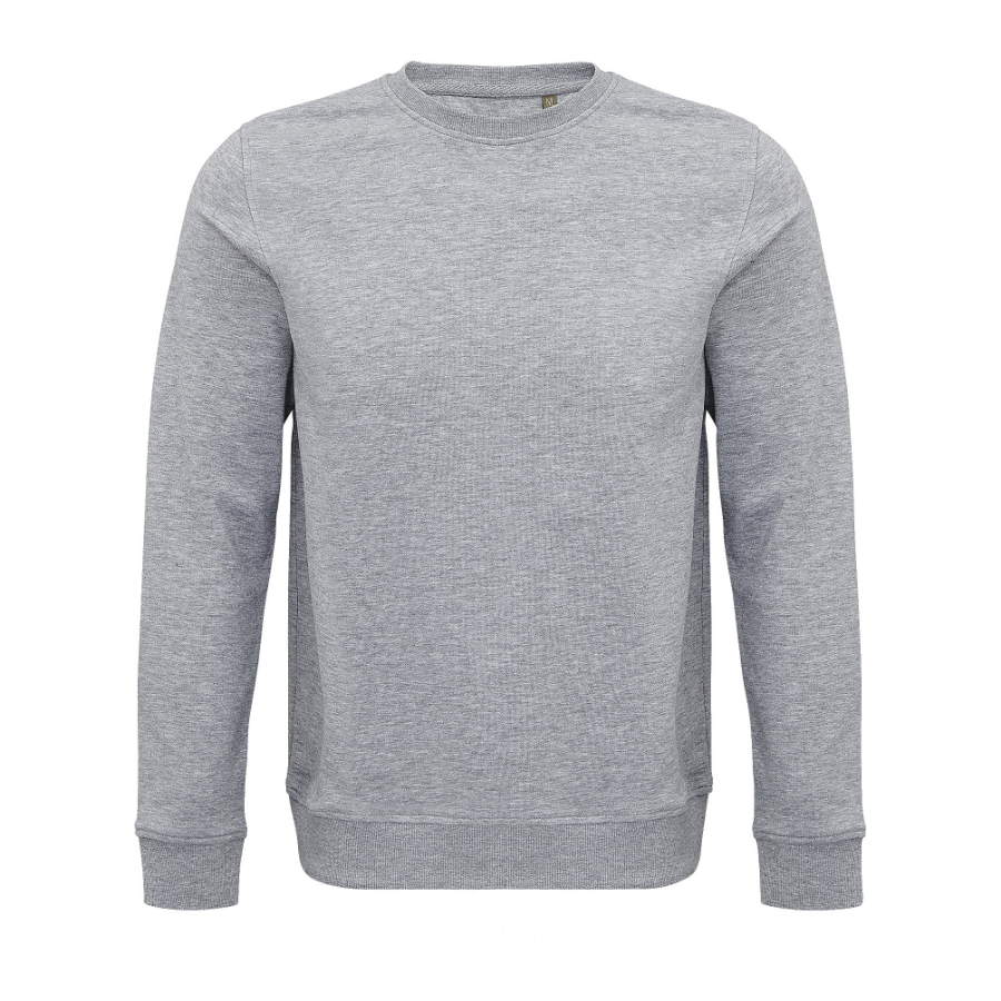 Толстовка свитшот унисекс COMET 280 из органического хлопка, серый меланж-0