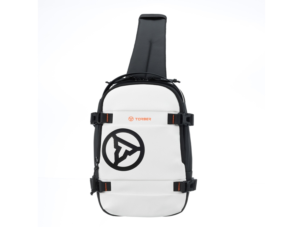 Рюкзак на одно плечо TORBER ЭКСТРИМ, белый/чёрный, 20 х 8 х 31 см, 5л-0