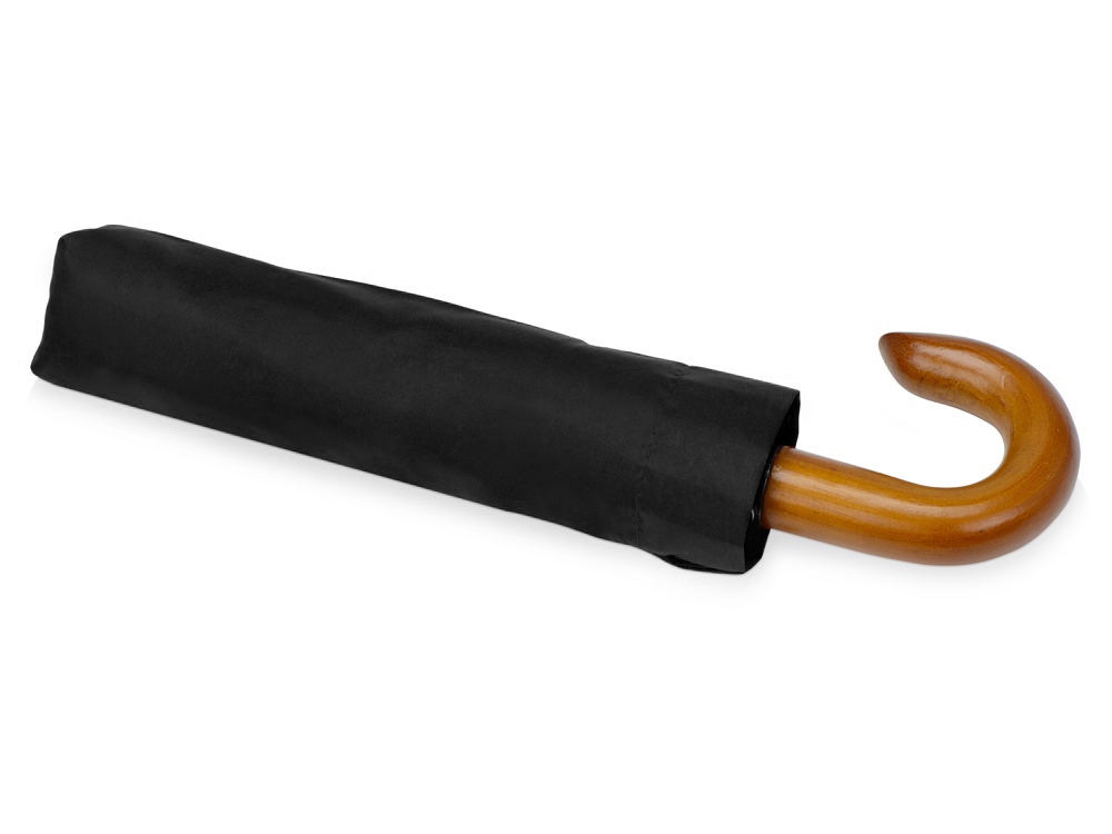 Зонт складной Cary, полуавтоматический, 3 сложения, с чехлом, черный-4