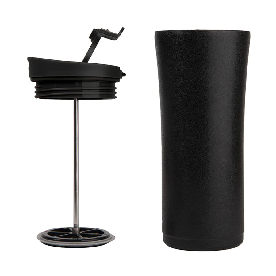 Термокружка вакуумная с ситечком BREW, черный-2