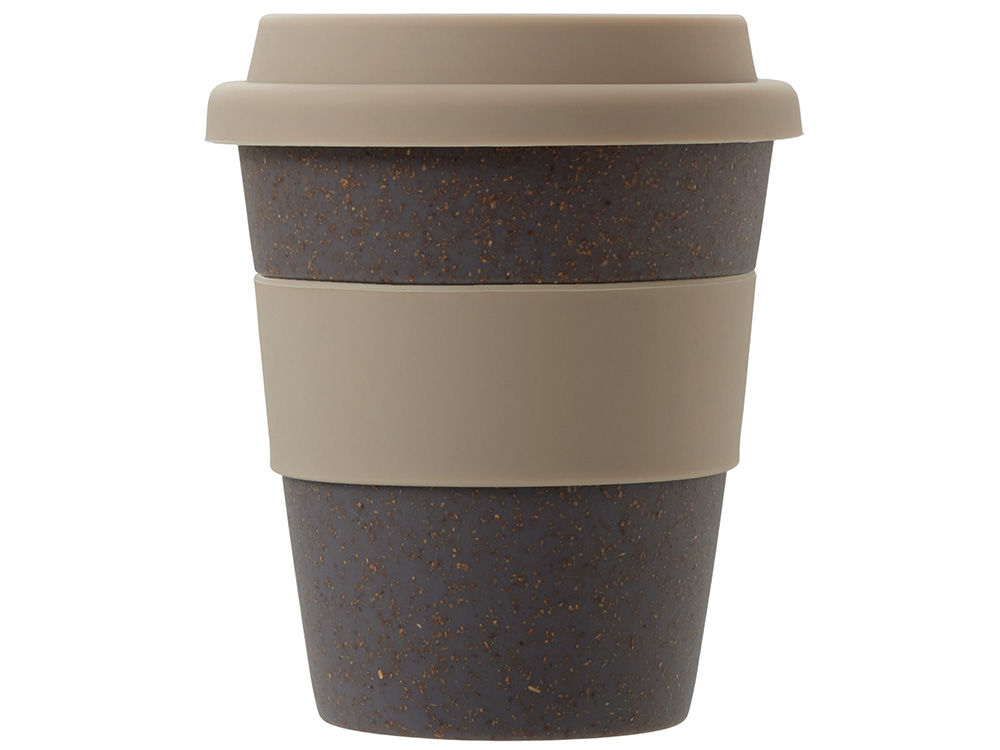 Стакан с силиконовой крышкой Cafe, beige-4