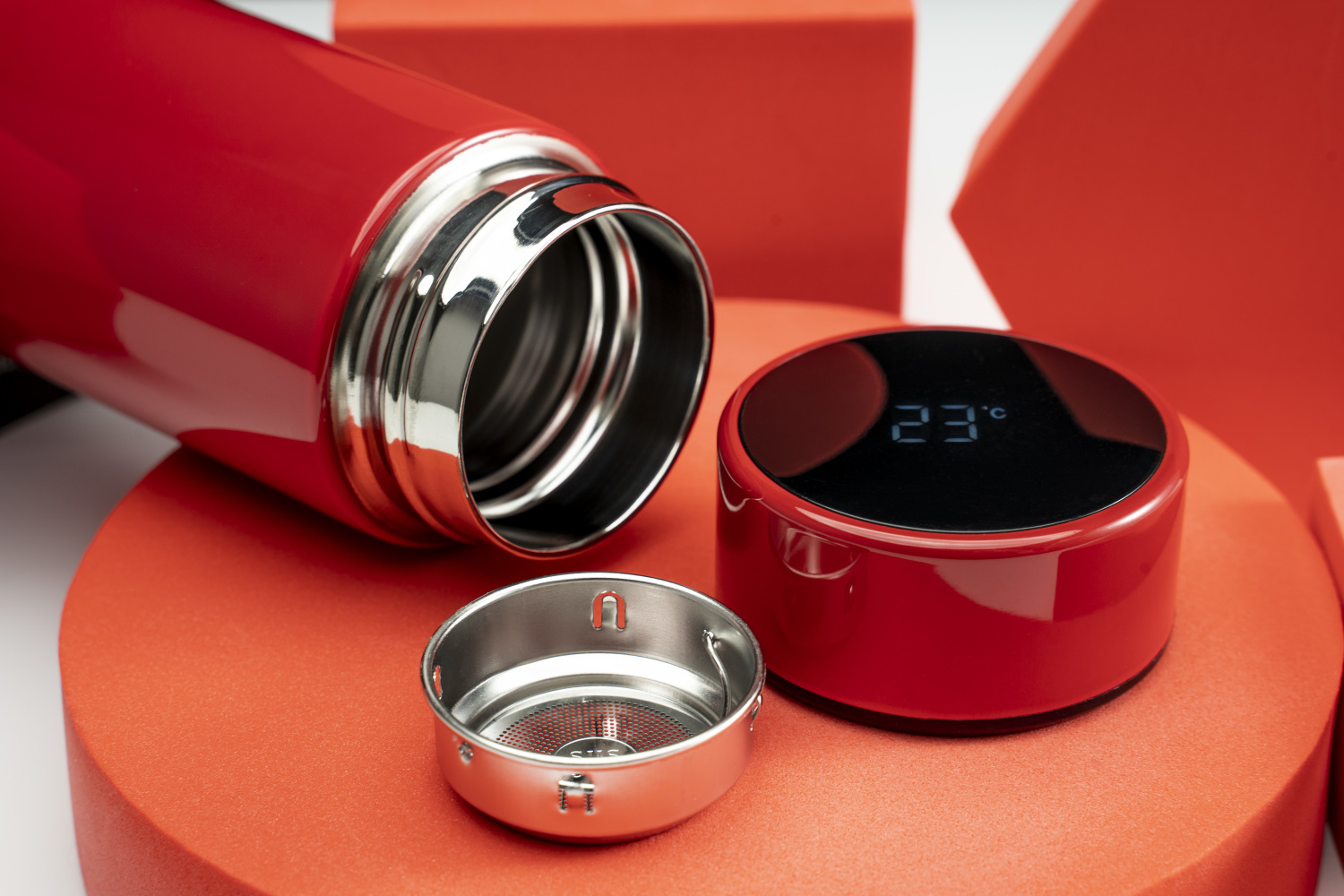 Термос Reactor с датчиком температуры (красный)-5