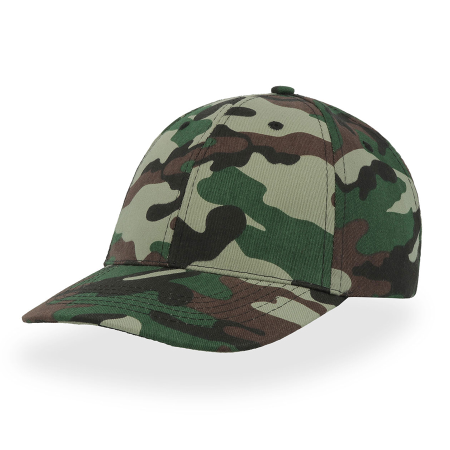Бейсболка START SIX, 6 клиньев, застежка на липучке, зеленый камуфляж-0