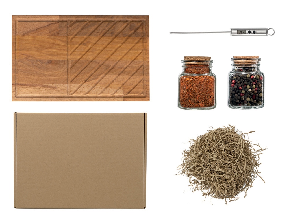 Подарочный набор с доской, термощупом и специями-0