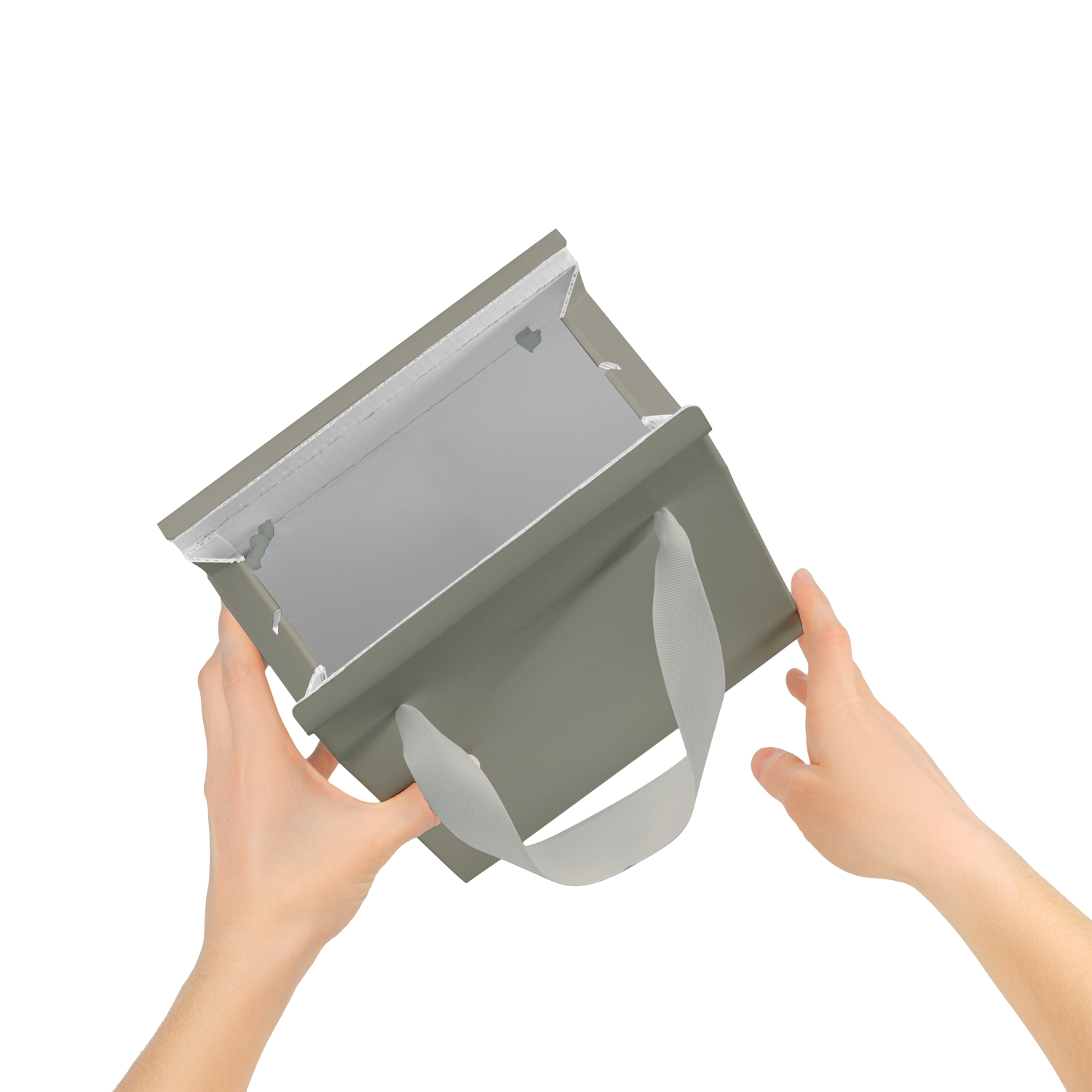 Подарочная коробка-пакет универсальная малая, серая-1