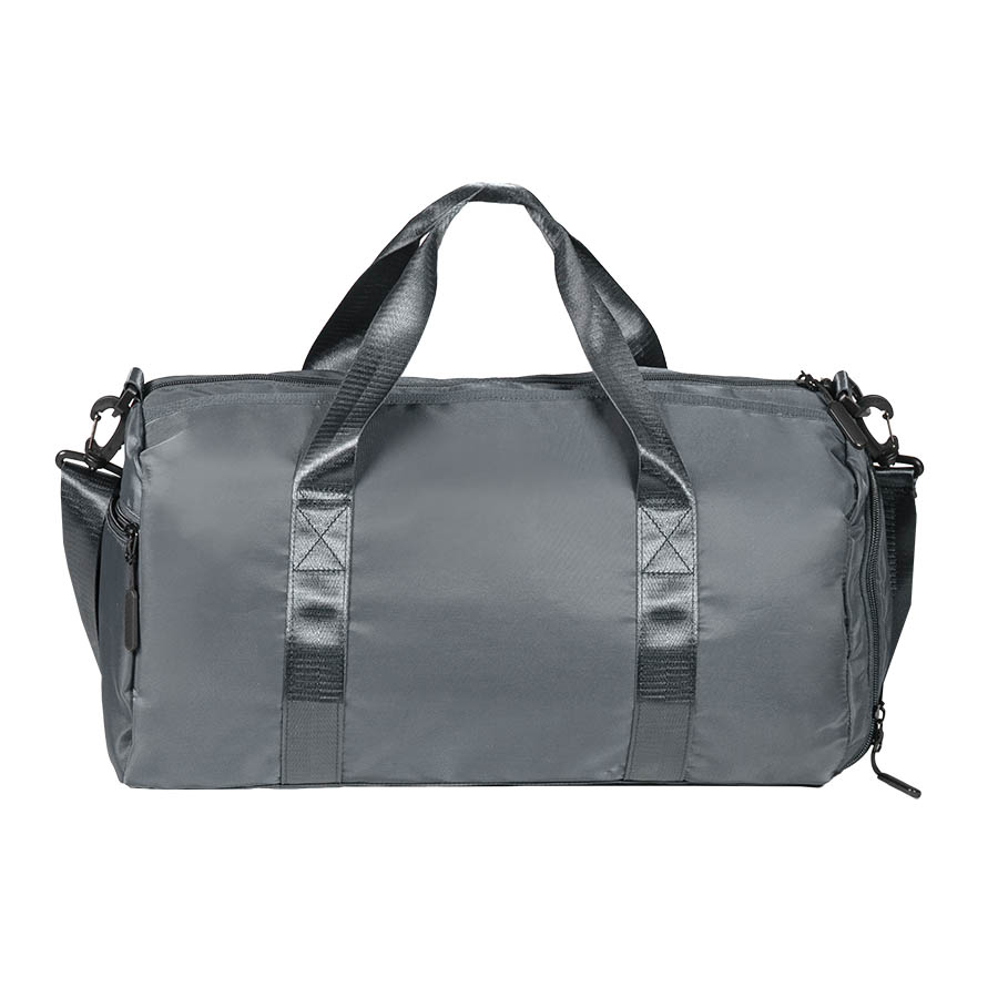 Сумка спортивная "Gym"; серая; 45х21х20 см; полиэстер, темно-серый-0