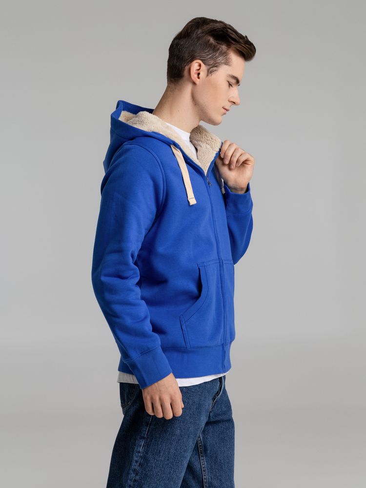 Толстовка унисекс на молнии Sherpa 280, ярко-синяя-6