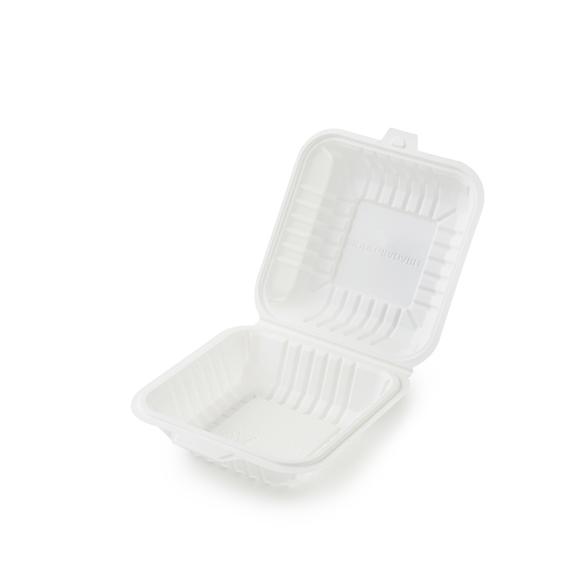 Контейнер для гамбургера из кукурузного крахмала, Белый-0