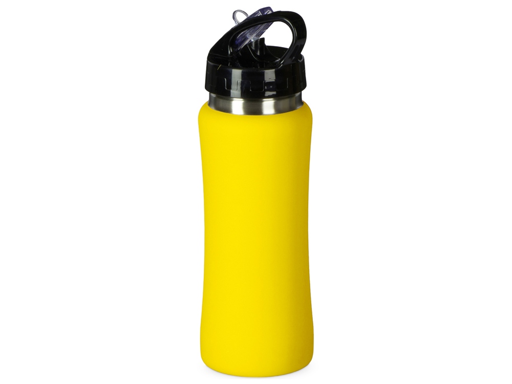 Бутылка для воды Bottle C1, сталь, soft touch, 600 мл, желтый-1