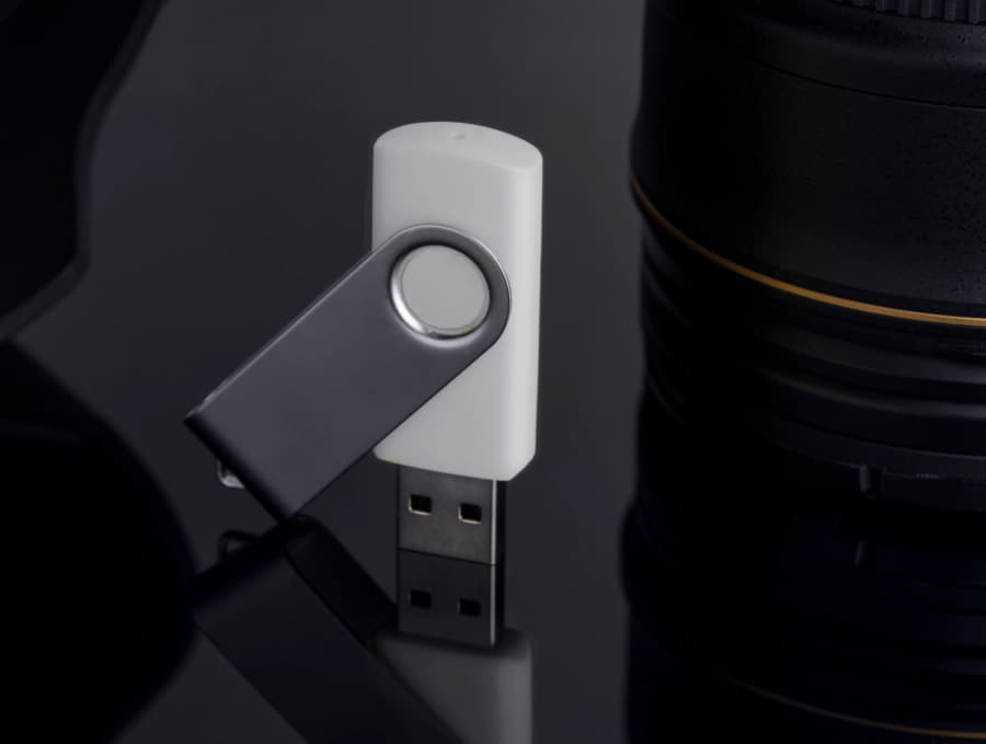 USB flash-карта DOT (16Гб), белый, серебристый-4