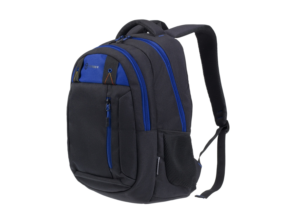 Рюкзак TORBER CLASS X, черный с синей вставкой, полиэстер 900D, 45 x 32 x 16 см-1