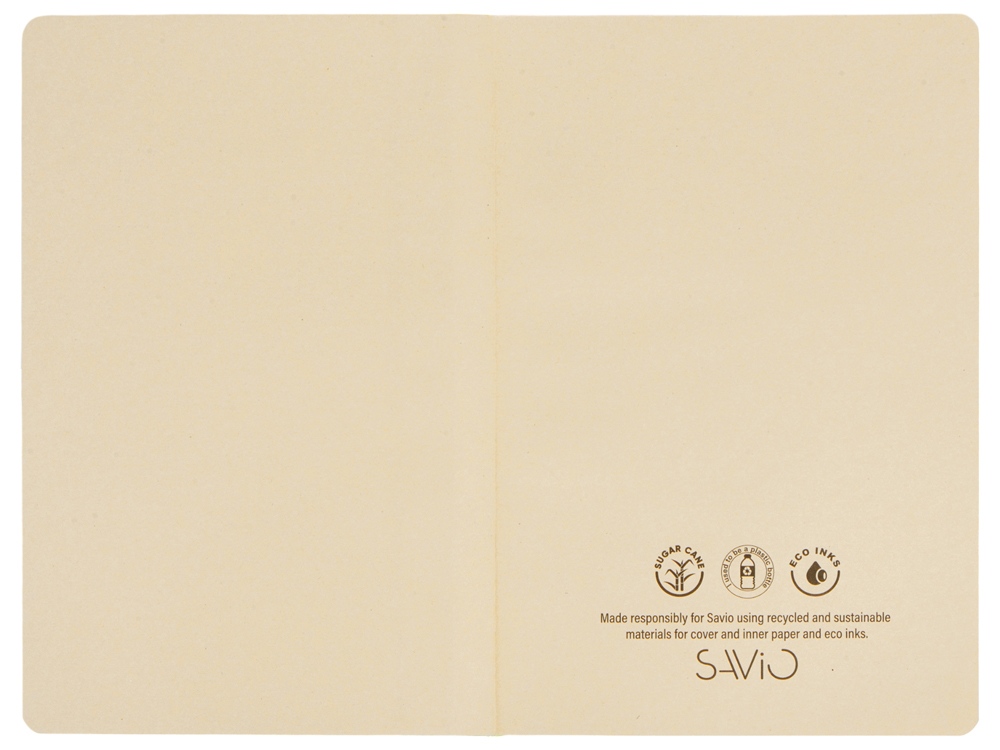 Блокнот А5 из переработанного тростника и RPET Adiantum, 80 листов, гибкая обложка, синий-3