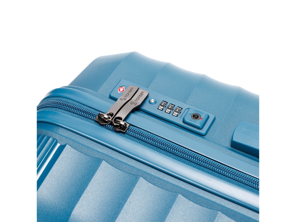 Чемодан TORBER Nevo, синий, полипропилен, 49 х 28 х 76 см, 95 л-5