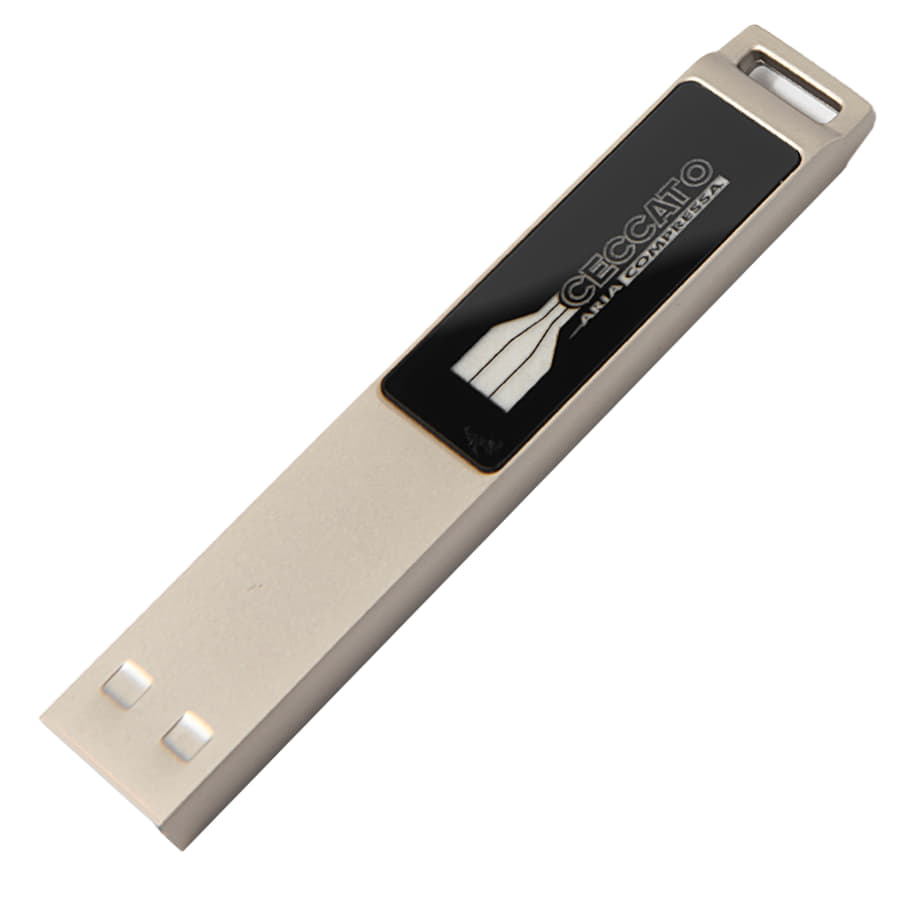 USB flash-карта LED с белой подсветкой (32Гб), серебристая, 6,6х1,2х0,45 см, металл, серебристый-1
