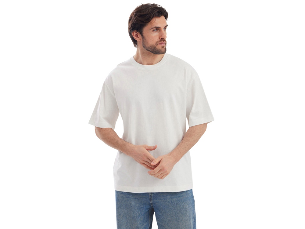 Футболка Kyoto из джерси 180 г/м2 с пич отделкой, унисекс, молочный-1