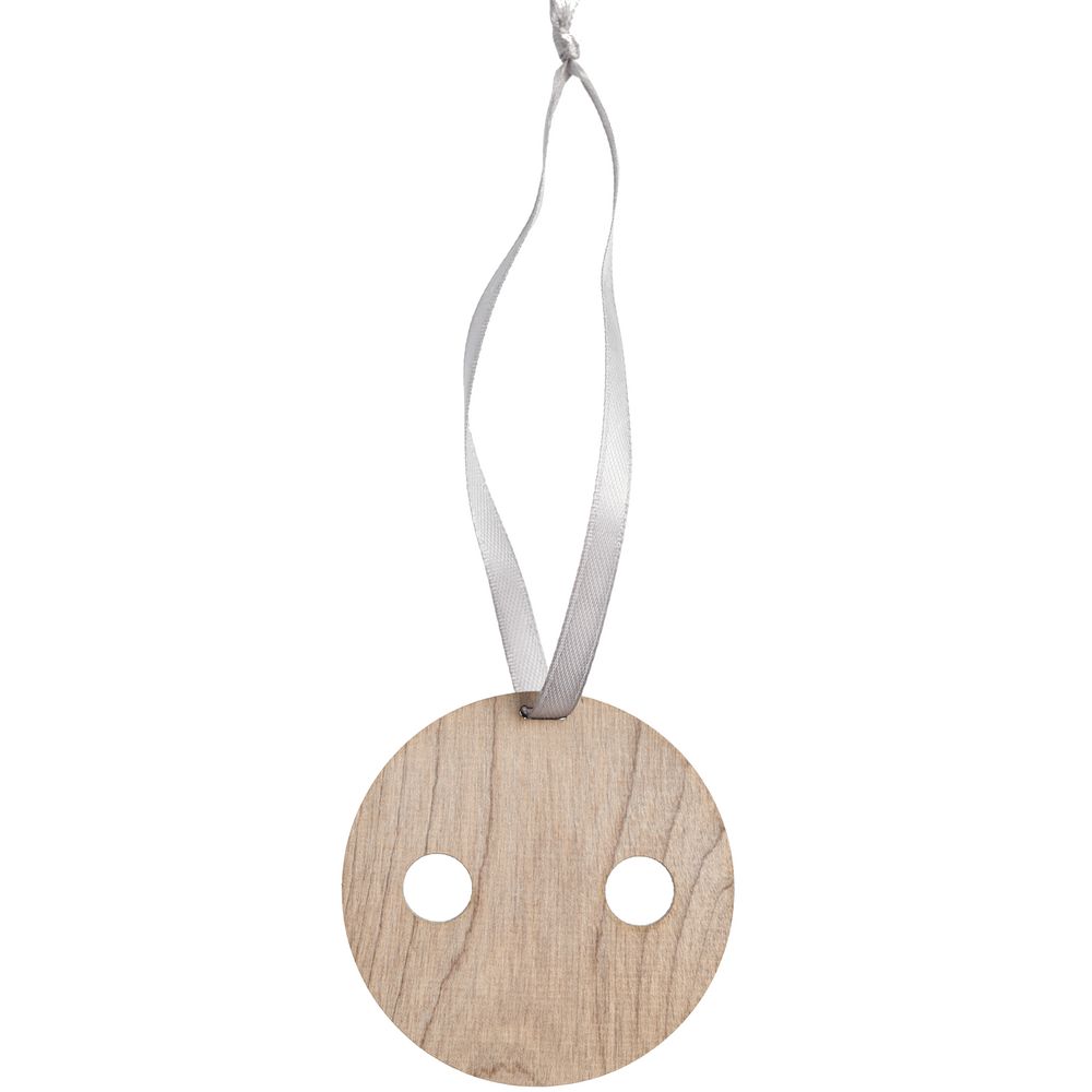Деревянная подвеска Carving, в форме пуговицы Санты-2