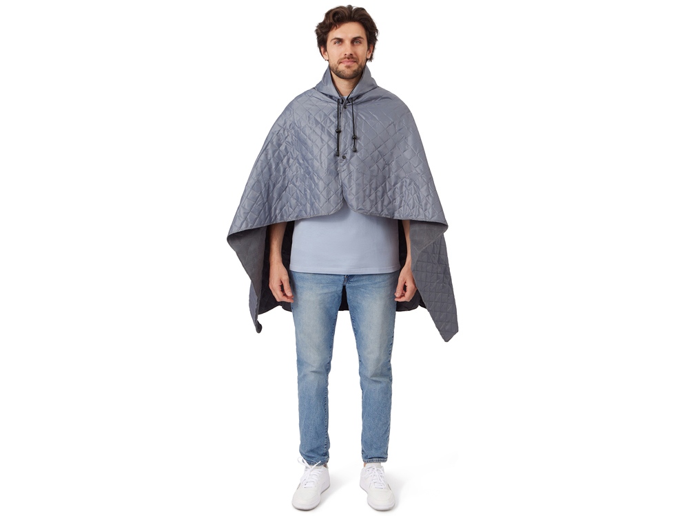 Пончо Cappy с капюшоном на липучке в мешке, серый-2