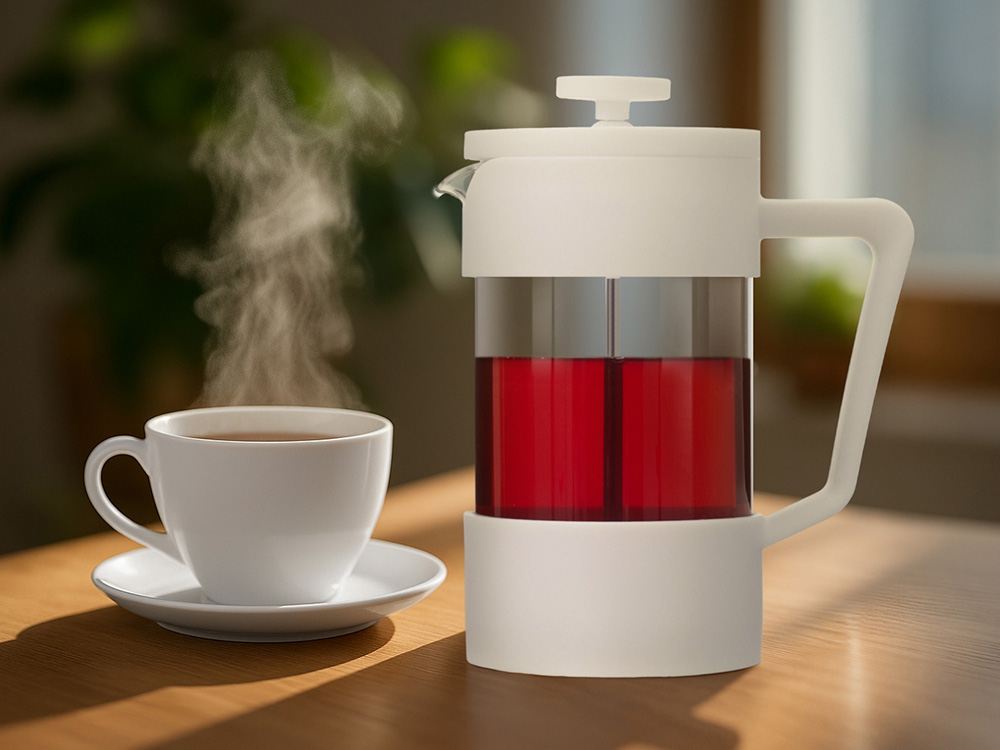 Пластиковый френч-пресс Intense, 600мл, белый-8